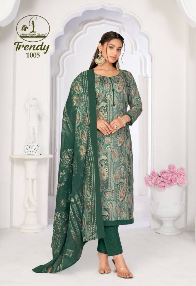 Trendy Vol 1 By Miss World Choice Printed Cotton Dress Material Wholesale Market In Surat
